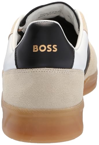 Image of BOSS Men's Soft Leather Block Logo Low Top Sneaker