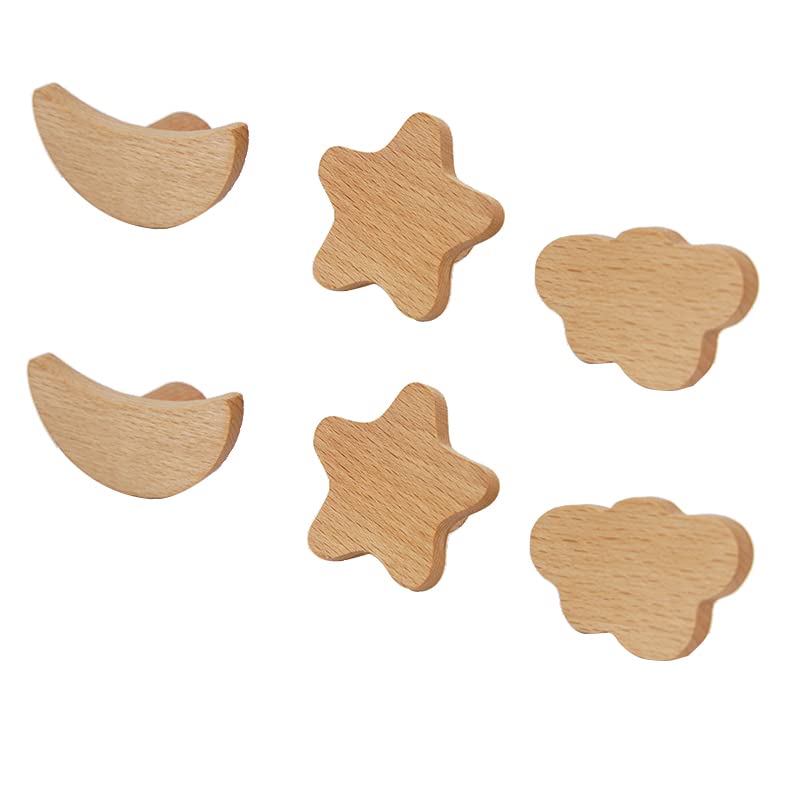 Yinitoo 6 Manopole per Porte Bambini Luna Stella Stella per Armadio Guardaroba Camerette