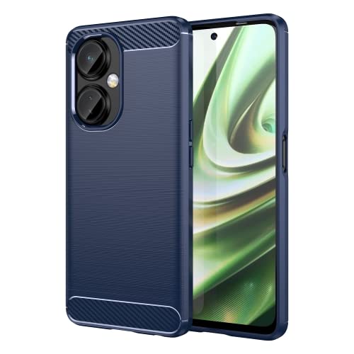 Image of NPRC Hybrid Ultra Slim Protective Case TPU Non-Slip Carbon Fiber Texture Shockproof Case Cover for Oneplus 6 - Blue