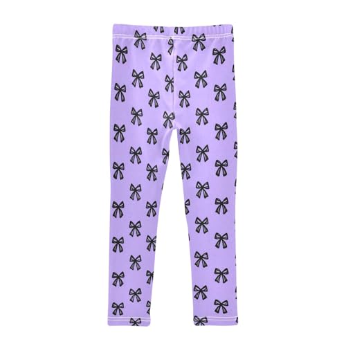 Girls Leggings Size 4T Sketchy Bow Knot Lilac Breathable Soft Tights Girl Yoga Pants for Dance Running2