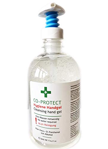 500 ml CO-Protect pflegendes Hygiene-Handgel Spender mit Aloe Vera + Glycerin + 70% Alkohol (Ethanol) + schöner Duft Cover