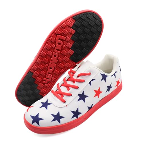 Loudmouth ���E�h�}�E�X LM-GS0005 �X�p�C�N���X �S���t�V���[�Y Superstar White×Red�i254�j�y�����Y/���f�B�[�X�z (���{�̌C�̃T�C�Y���@, ��l, ���l, 27.0 cm)