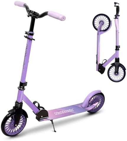 Nattork Kick Scooter - Roller Kinder bis 100 Kg für Teenager & Erwachsene, Cityroller Tretroller Höhenverstellbarer & klappbar, Kinderroller mit 200 mm Große Räder
