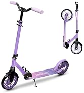 Nattork Kick Scooter for Age 6+ Kids Teens Adults, Max Load 240 LBS, Adjustable Height Foldable w...