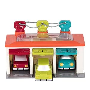 Battat Motorikspielzeug Auto Garage mit 3 Autos