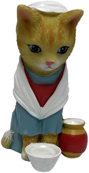 The Bradford Exchange Purr-FECT Humble Farmer Issue #10 from The Purr-FECT Christmas Pageant Nativity Cat Figurine Collection Handcrafted & Hand-Painted Christmas Decorations 4.5-Inches