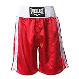 Boxhose aus Polyestersatin in rot/ weiss