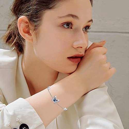 CUOKA MIRACLE Animal Bracelet 925 Sterling Silver Elephants/Turtle/Butterfly/Frog Bracelet Adjustable Bracelet Jewelry Gifts for Women Mom Daughter Best Friend3