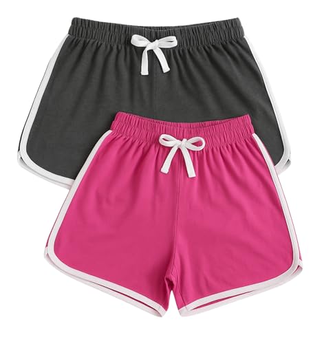 Image of Hangout Hub Women's Cotton Shorts | Boxer Half Pant with Sporty Stripe | Elastic Waist | Hypoallergenic Breathable Fabric | Sweat Absorbent Material | Gym Exercise Yoga Lounge Run Wear (Multi Color)