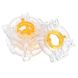 Kisangel 4個 八角形リストリクタープレート 白透明ベース付き ジョイスティック交換用止め輪 ゲーム機アクセサリー 耐久プラスチック製 簡