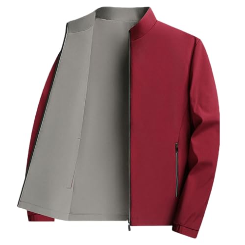 Chaqueta de cuello alto hombre reversible para looks de negocios casual en primavera y otoño.