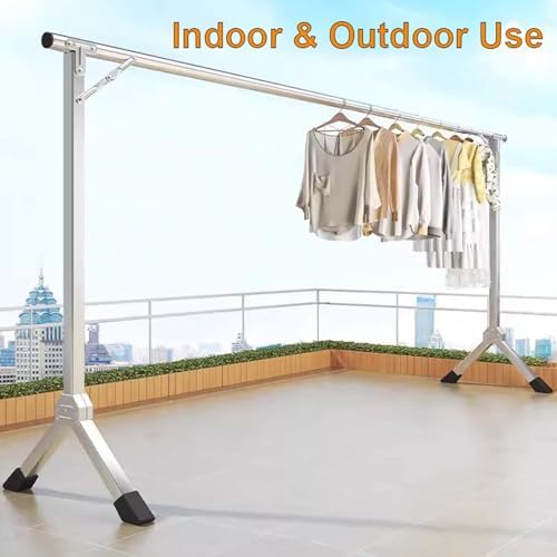 Clothes Drying Rack Folding Indoor, Drying Rack Clothing Collapsible, Stainless Steel Garment Rack, Space Saving Laundry Drying Rack, Heavy Duty Clothesline, with 20 Win