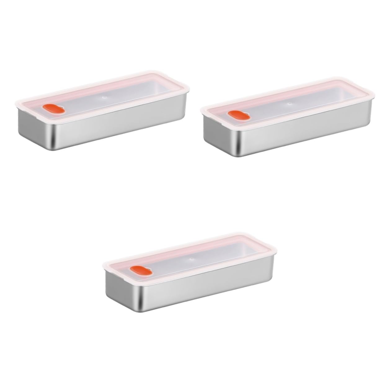 Amosfun 3pezzi Contenitore Per Inossidabile Con Coperchio Ermetico Scatola Salva Pancetta Per Frigorifero Per Conservare Formaggio e Di Mare