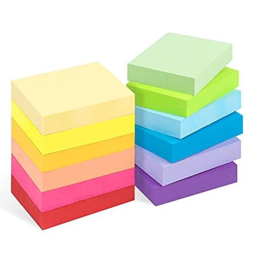 1200 Sheets Mini Sticky Notes - 2 x 1.5 Small Sticky Pads, Clean Removal, Bright Colors Self-Stick Pads - Colorful Notes for Office, Home, School (12 Colors) 12 Pack - 12 Colors