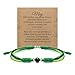 HARACRAFT May Birth Stone Bracelet, Lucky and Protection Tibetan Bracelet, Surfer String Wrap for Him and Her, Friend, Best Inspirational Gift For Grandma Mom, Mother's Day Gift (May-Emerald)