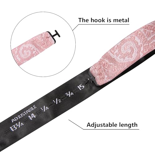 Image of Dubulle Self Tie Bow Ties and Lapel Pin for Men Paisley Solid Mens Bowtie and Handkerchief Cufflinks Set Wedding