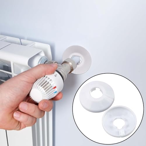 10 Stück Einzel Heizungsrohr Rosette, heizungsrohr abdeckung,Rohrabdeckung, Abdeckrosetten, Heizung, Verkleidung, Heizkörper Rosetten, weißes Polypropylen, weiss (16MM)