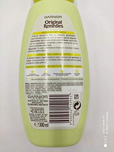 Garnier Original Remedies Shampoo For Oily Hair, Clay & Lemon, 300 ml (Pack of 1) - Image 4