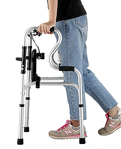 Folding Portable Standard Walker with Seat, No Wheels Compact Lightweight Medical Walking Aid for Hospital/Home, Adult Elderly Disabled Feito na China