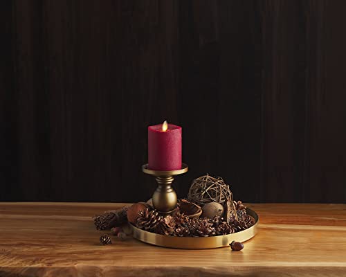 Image of Luminara - Flameless LED Battery Operated Flickering Pillar Candles - Red - Pack of 1-3x4.5 - Realistic Moving Flame Real Wax Indoor /Outdoor Decor