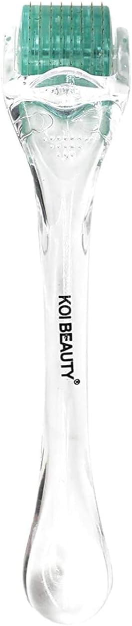 Koi Beauty Professional Derma Roller, 200 Real Individual Titanium Microneedle Roller, Microneedling Roller for Face Body Scalp, Micro Needle Beauty Tool for Men Women