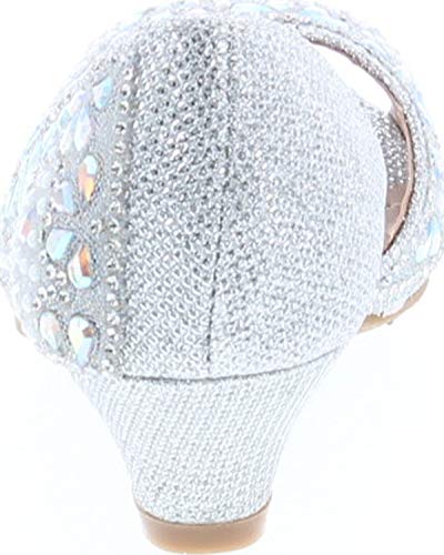 Bella Marie Truly Kids Rhinestones Slip On Girls Kitten Heels Sandals Dress Shoes4
