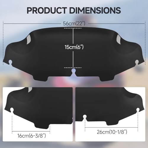 Image of Motorcycle 6 inch Windshield Windscreen Windshield Fit For 1996-2013 Harley Davidson Touring Street Glide Electra Glide Tri Glide Flht Flhx Flhtk Flhtc Flhtcu, Black