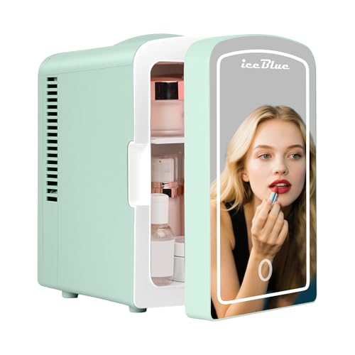 Mini réfrigérateur pour soins de la peau à éclairage LED réglable vert 4L