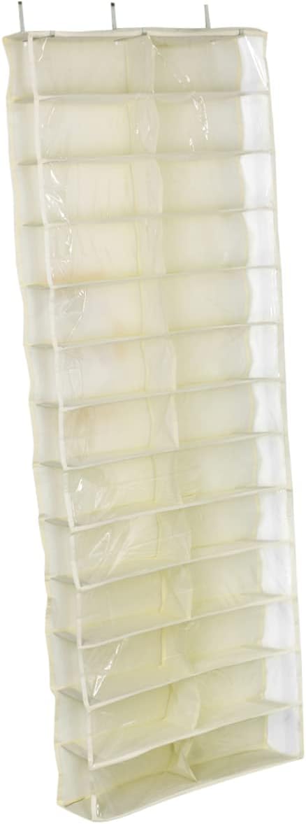 Healifty Over Door Shoe Organizer Beige Large Hanging Storage Rack for Closet Space Saving Shoe Shelf with Suitable for Bedroom Dorm Room and Spaces