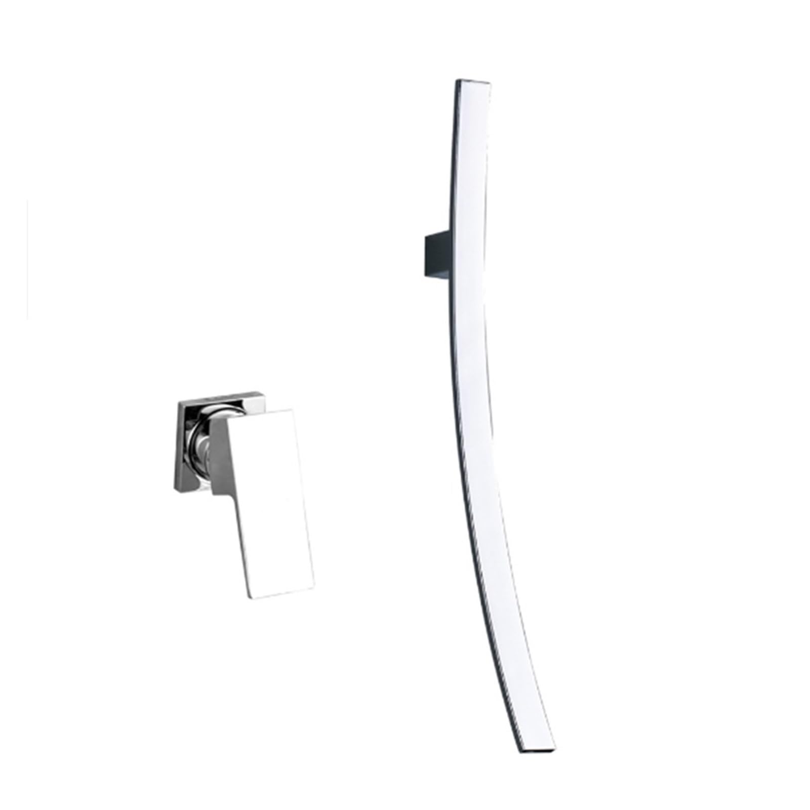 Mitigeur cascade mural chrome pour lavabo de salle de bain