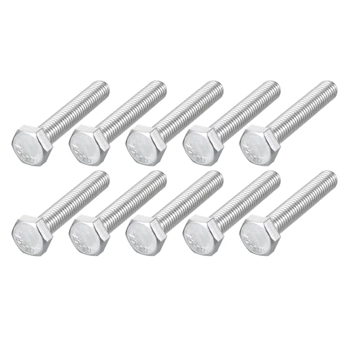 Image of METALLIXITY Hex Bolts (M8-1.25x45mm) 15Pcs, 304 Stainless Steel Coarse Fully Threaded Hex Head Screw Bolt Machine Screws - for Furniture Repair, Silver