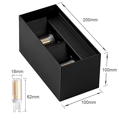 Dr.lazy 20W Outdoor/Indoor Wall Lights, IP65 Waterproof LED Wall Sconce, Outside Wall Lights with G9 Replaceable Bulb - Image 4