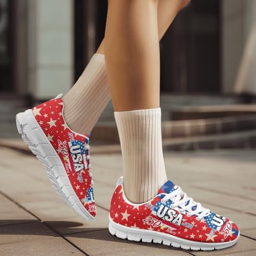 Image of GIFTPUZZ Mens Lace Up Athletic Trainers Running Sneakers Wedge Breathable Gym Lightweight Sports Tennis Shoes