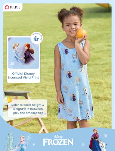 Image of Disney Stitch Princess Frozen Elsa Minnie Mouse Girls Tank Dress Sleeveless A-Line Sundress Summer Beach Clothes 2-9 Years