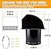 Sidasu 6 Inch Steel Hooded Wall Vent Cover with Screen and Backdraft Damper, Arc Exterior Exhaust Vent for Kitchen, Bathroom, Laundry, Basement and Garage Ventilation, Black