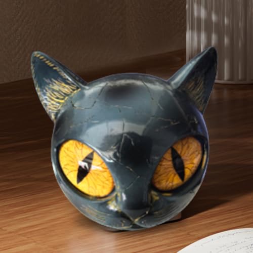 Sculpture de chat en résine : statuette décorative pour étagère et salon - 4