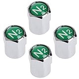 Delight eShop 4Pcs/Set Chrome Car Auto TPMS Valve Stem Caps N2 Nitrogen Tire Insert Cover
