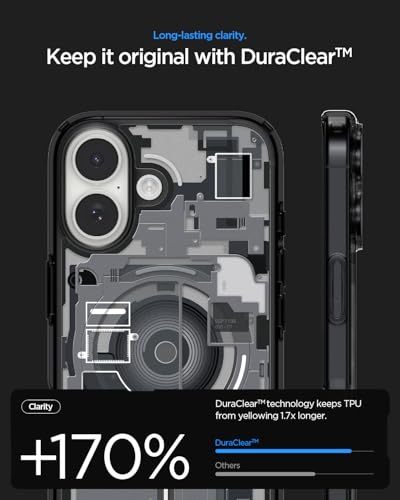 Image of Spigen Ultra Hybrid MagFit Back Cover Case Compatible with iPhone 17 (TPU + Poly Carbonate | Zero One Black)