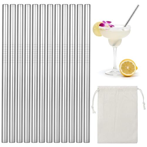 10 Packs Reusable Metal Straws Short Stainless Steel Straws 6.3 Inches for Cocktail Coffee with Storage Bag for Mugs, Small Glasses or Cups, Silver