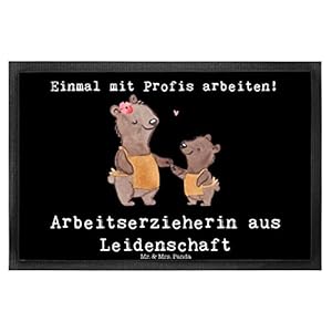 Mr. & Mrs. Panda 40 x 60 Fußmatte Arbeitserzieherin aus Leidenschaft – Geschenk, Abschied, Fußabtreter, Freunde…