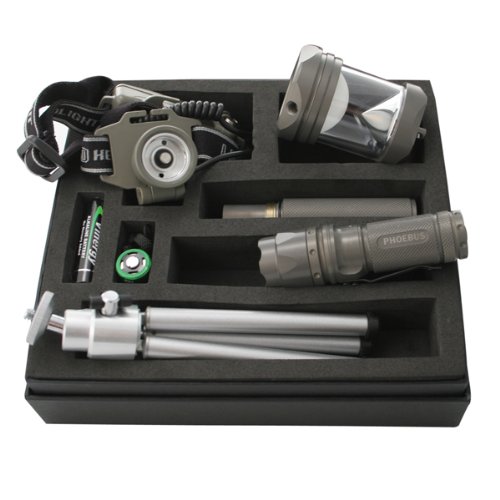 Wilderness 4-in-1 Interchangeable LED Flashlight and Headlamp Lantern Tripod Combo, Green