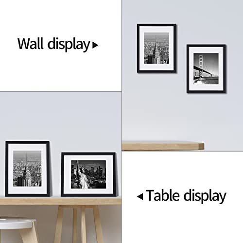 6X8 Picture Frame Classic Black Wooden Photo Frame Set Of 3, Display Pictures 4X6 With Mat Or 6X8 Without Mat, Wall & Tabletop Picture Frames With Stand (Match To Eiffel Tower Printed Artwork) #TOP7
