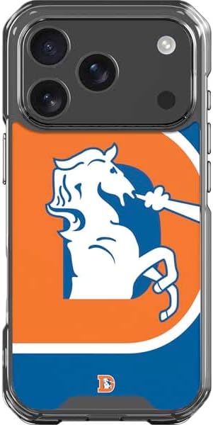 Skinit Clear Phone Case Compatible with iPhone 17 Pro - Officially Licensed NFL Denver Broncos Retro Logo Design