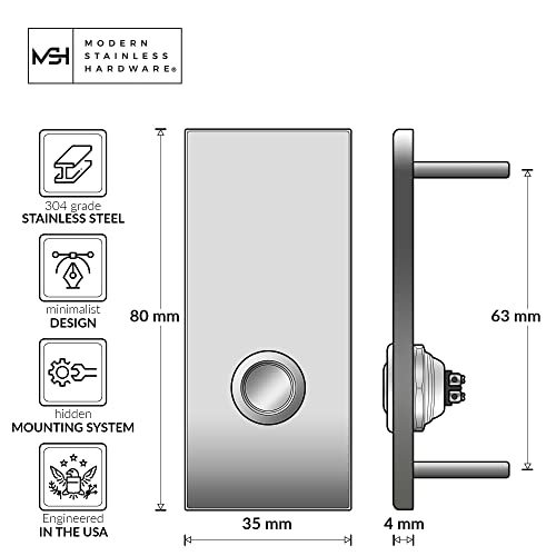 R- Series Stainless Steel Designer Doorbells By Modern Stainless Hardware (Slate) #TOP2