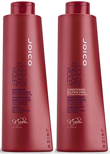 Joico Color Endure Violet Shampoo & Conditioner Set for Toning Blonde and Gray Hair, 33.8 Fl Oz (Pack of 2)