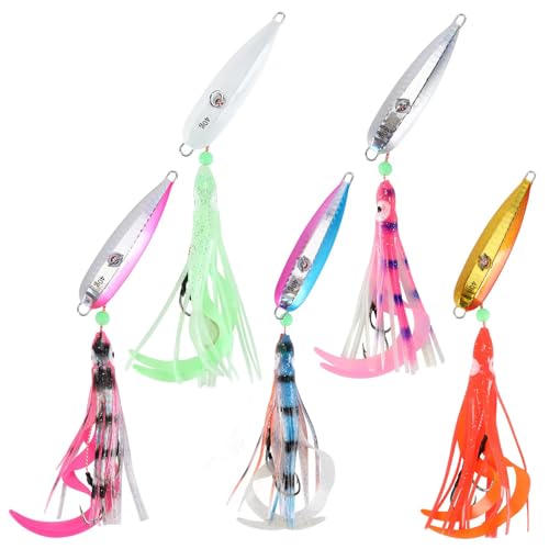 SEASKY インチク&タコベイト5色組 船釣り タイラバ 鯛ラバ 真鯛 ブリ ヒラマサ カンパチ 根魚 ルアー (5色組40g(インチク&タコヘイド)) 1枚目
