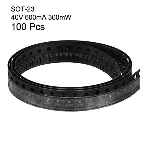 Uxcell 100Pcs Mmbt2222 Transistor 1P Npn 40V 600Ma 300Mw Surface Mount Sot-23 #TOP1