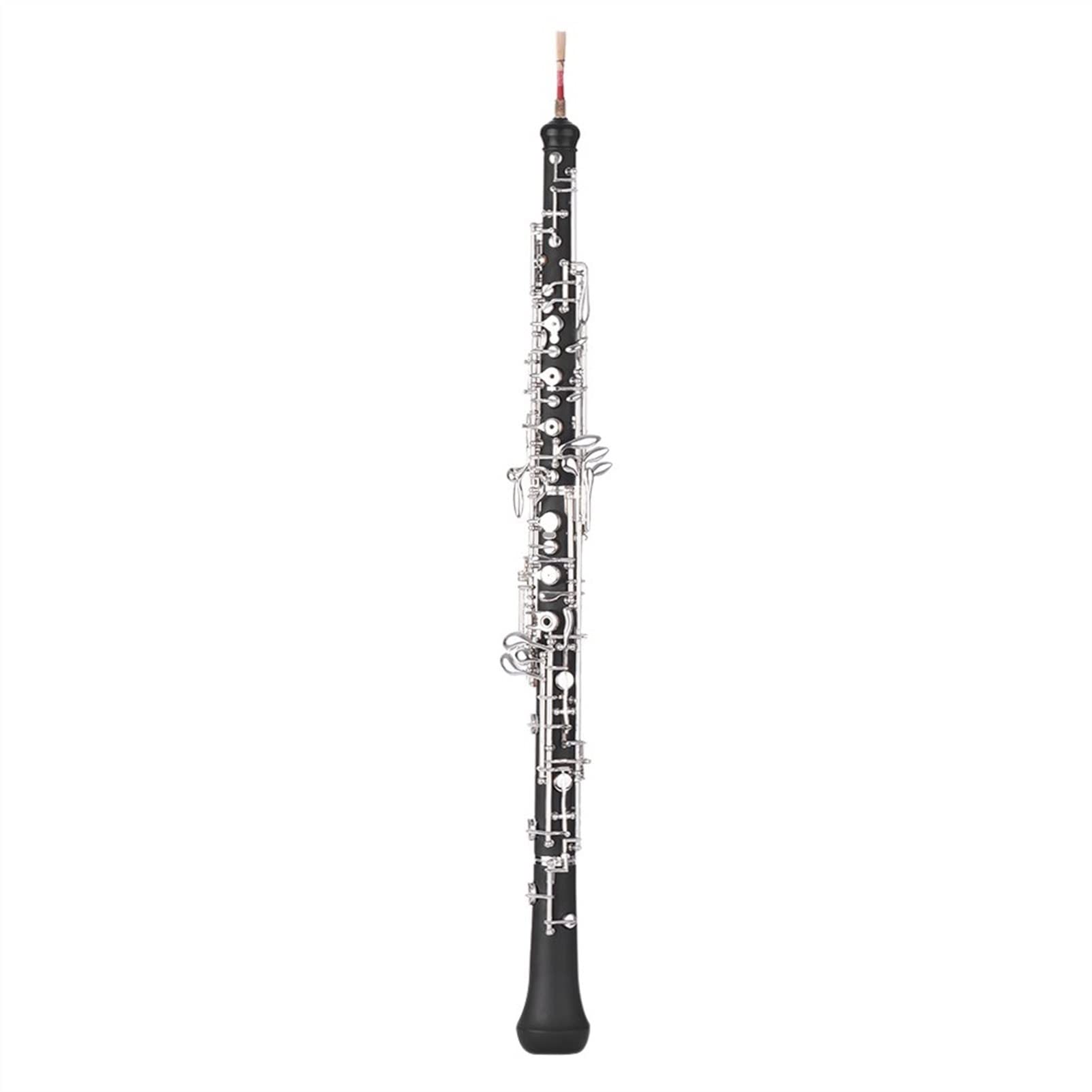 Strumento Oboe Professionale C- Chiave Strumento A Fiato Oboe Stile Semi- Automatico Argentato Tastiera con Borsa di Pelle Principiante di Oboe