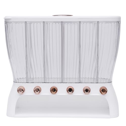 haedspup Dry Food Dispenser Wall Mounted 6 Grid Rice Dispenser