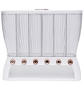 haedspup Dry Food Dispenser Wall Mounted 6 Grid Rice Dispenser Kitchen Storage